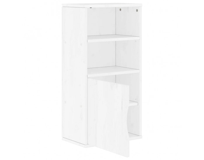 Sonata H Страничен шкаф ODDA White 40x24x79 cm Масивна дървесина Бор
