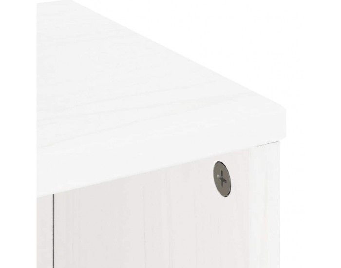 Sonata H Страничен шкаф ODDA White 40x24x79 cm Масивна дървесина Бор
