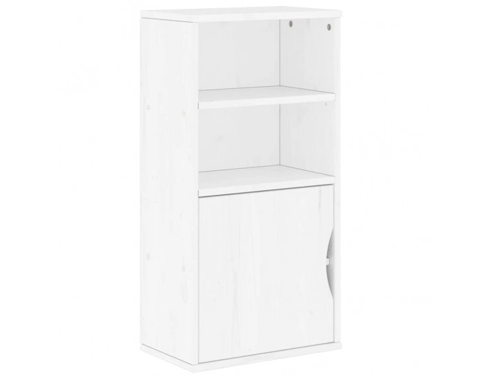 Sonata H Страничен шкаф ODDA White 40x24x79 cm Масивна дървесина Бор