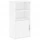 Sonata H Страничен шкаф ODDA White 40x24x79 cm Масивна дървесина Бор