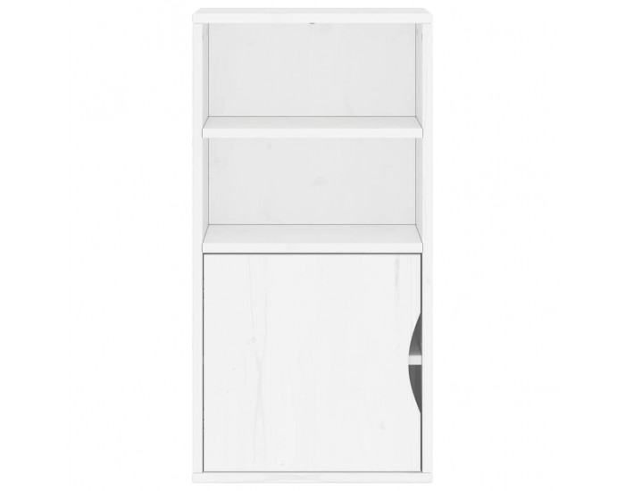 Sonata H Страничен шкаф ODDA White 40x24x79 cm Масивна дървесина Бор