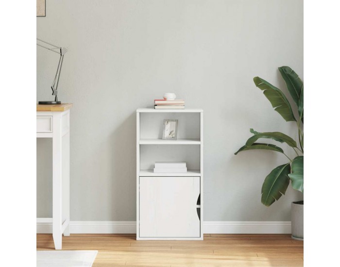 Sonata H Страничен шкаф ODDA White 40x24x79 cm Масивна дървесина Бор