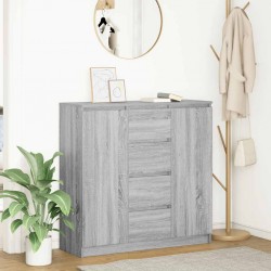 Sonata H Бюфет с чекмеджета, сив сонома 100,5x35x98,5 см инженерно дърво - Living