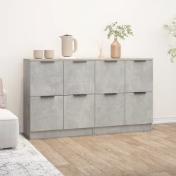 Sonata H Сайдборди, 2 бр, бетонно сиви, 60x30x70 см, инженерно дърво - Corpuri, vitrine, biblioteci modulare