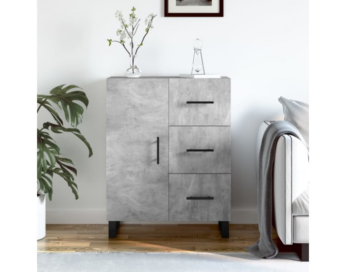 Sonata H Сайдборд, бетонно сив, 69,5x34x90 см, инженерно дърво