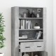 Sonata H Висок шкаф, бетонно сив, инженерно дърво