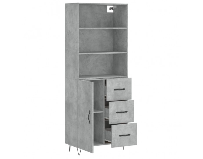 Sonata Dulap înalt, gri beton, 69,5x34x180, lemn compozit