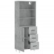 Sonata Dulap înalt, gri beton, 69,5x34x180, lemn compozit