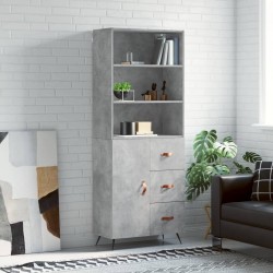 Sonata H Висок шкаф, бетонно сив, 69,5x34x180 см, инженерно дърво - Corpuri, vitrine, biblioteci modulare