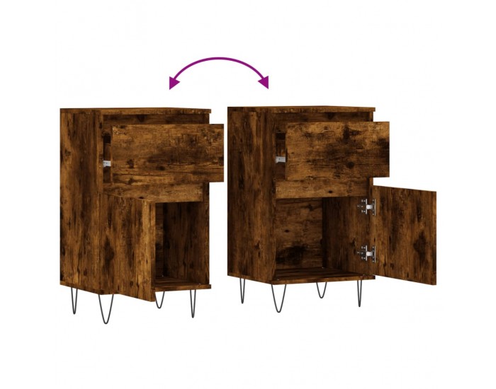 Sonata H Бюфети 2 бр опушен дъб 40x35x70 см инженерно дърво