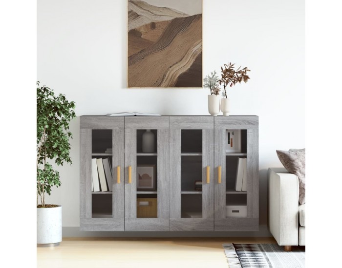 Sonata H Стенни шкафове, 2 бр, сив сонома, инженерно дърво