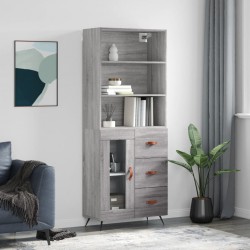 Sonata H Висок шкаф, сив сонома, 69,5x34x180 см, инженерно дърво - Corpuri, vitrine, biblioteci modulare