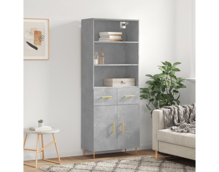 Sonata Dulap înalt, gri beton, 69,5x34x180, lemn compozit