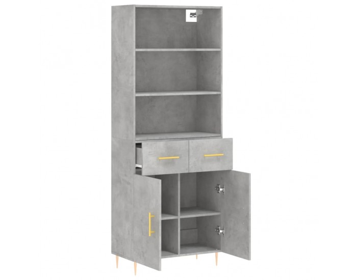 Sonata Dulap înalt, gri beton, 69,5x34x180, lemn compozit