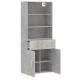 Sonata Dulap înalt, gri beton, 69,5x34x180, lemn compozit