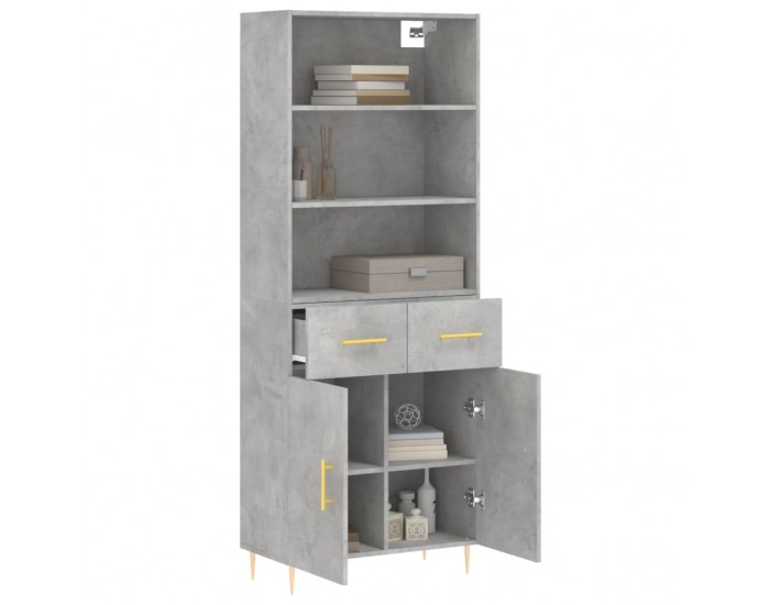 Sonata Dulap înalt, gri beton, 69,5x34x180, lemn compozit
