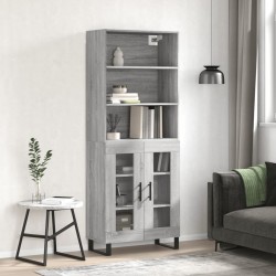 Sonata Dulap înalt, gri sonoma, 69,5x34x180 cm, lemn compozit