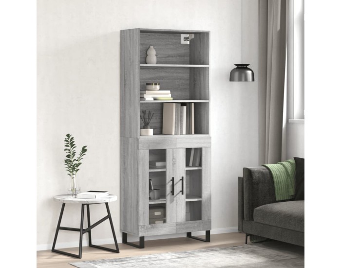Sonata Dulap înalt, gri sonoma, 69,5x34x180 cm, lemn compozit