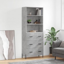 Sonata H Висок шкаф, бетонно сив, 69,5x34x180 см, инженерно дърво - Corpuri, vitrine, biblioteci modulare