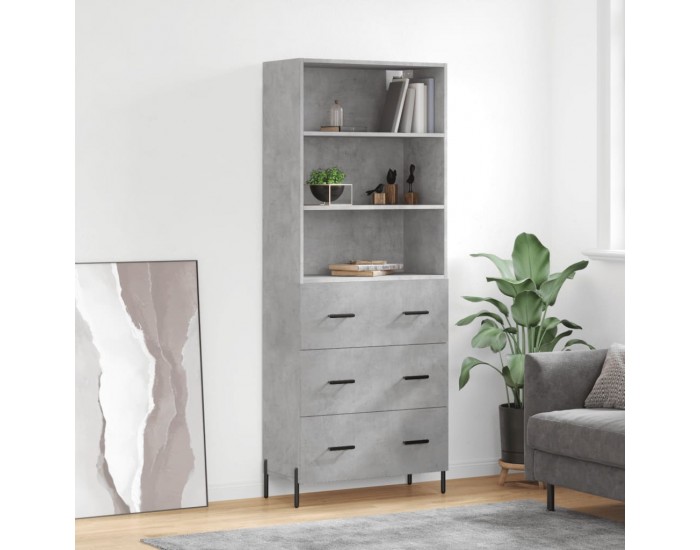 Sonata H Висок шкаф, бетонно сив, 69,5x34x180 см, инженерно дърво