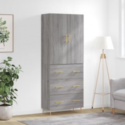 Sonata Dulap înalt, gri sonoma, 69,5x34x180 cm, lemn compozit
