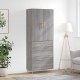 Sonata Dulap înalt, gri sonoma, 69,5x34x180 cm, lemn compozit