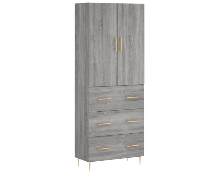 Sonata Dulap înalt, gri sonoma, 69,5x34x180 cm, lemn compozit