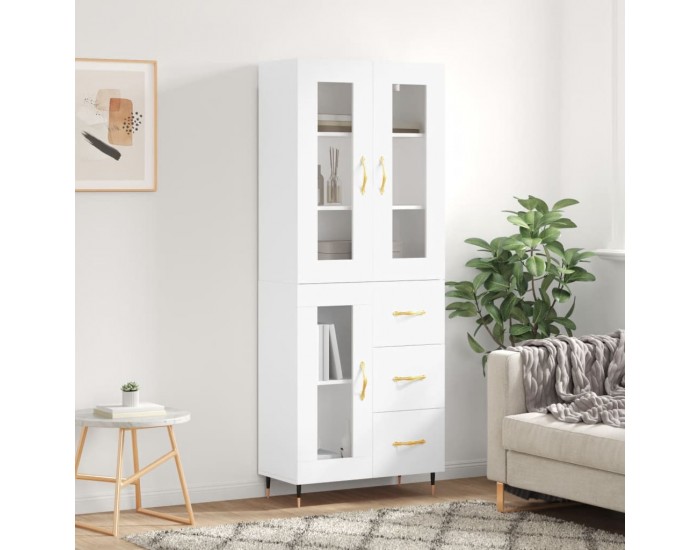 Sonata Dulap înalt, alb, 69,5x34x180 cm, lemn compozit