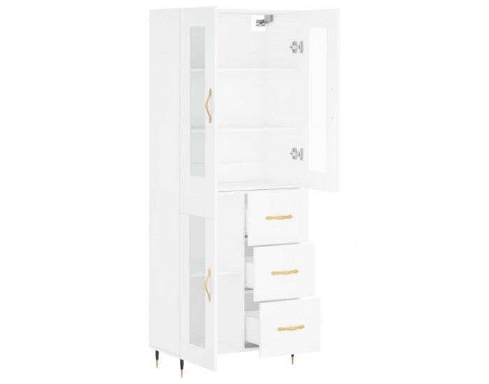 Sonata Dulap înalt, alb, 69,5x34x180 cm, lemn compozit