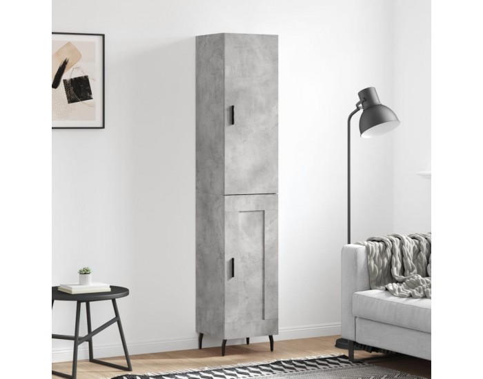 Sonata Dulap înalt, gri beton, 34,5x34x180 cm, lemn prelucrat