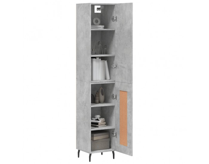 Sonata Dulap înalt, gri beton, 34,5x34x180 cm, lemn prelucrat