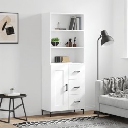 Sonata H Висок шкаф, бял, 69,5x34x180 см, инженерно дърво - Living