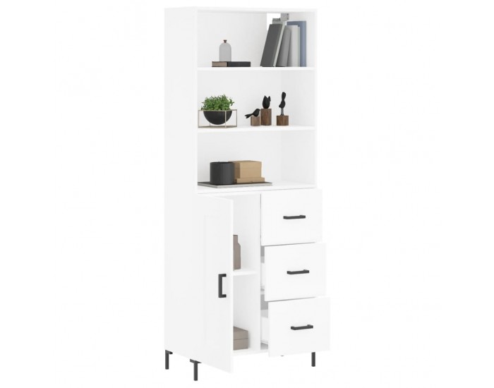 Sonata Dulap înalt, alb, 69,5x34x180 cm, lemn compozit
