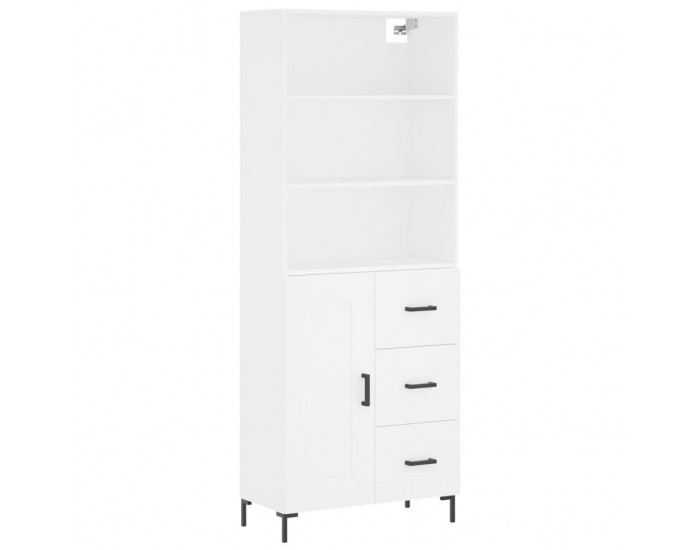 Sonata Dulap înalt, alb, 69,5x34x180 cm, lemn compozit