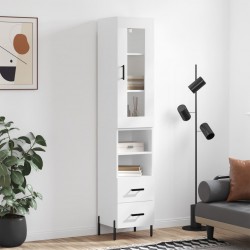 Sonata H Висок шкаф, бял, 34,5x34x180 см, инженерно дърво - Living