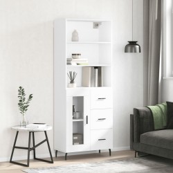Sonata H Висок шкаф, бял, 69,5x34x180 см, инженерно дърво - Living