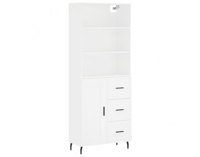 Sonata Dulap înalt, alb, 69,5x34x180 cm, lemn compozit