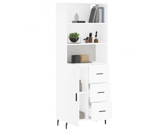 Sonata Dulap înalt, alb, 69,5x34x180 cm, lemn compozit