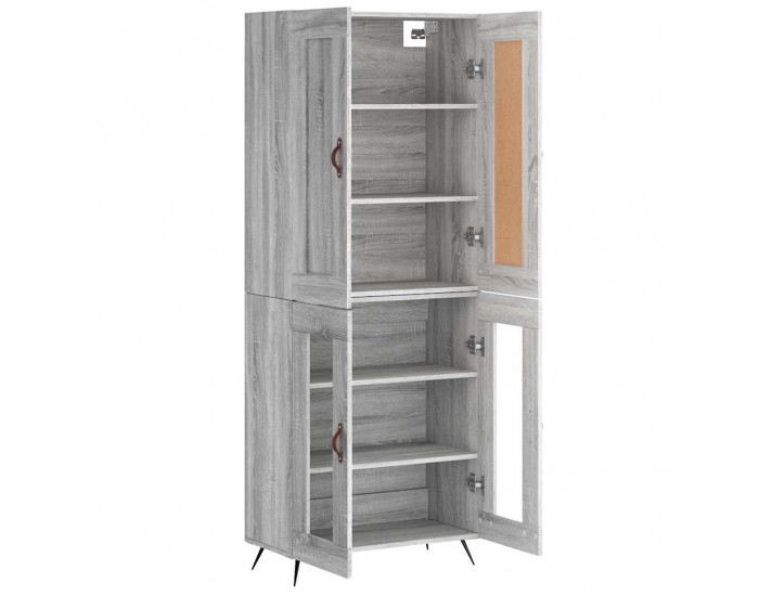 Sonata Dulap înalt, gri sonoma, 69,5x34x180 cm, lemn compozit