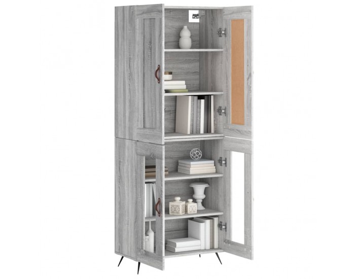 Sonata Dulap înalt, gri sonoma, 69,5x34x180 cm, lemn compozit