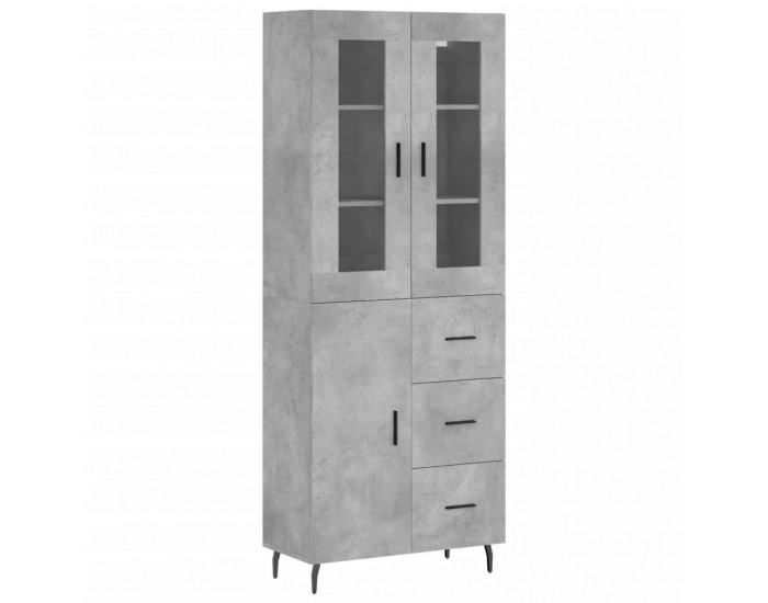 Sonata H Висок шкаф, бетонно сив, 69,5x34x180 см, инженерно дърво