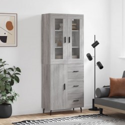Sonata Dulap înalt, gri sonoma, 69,5x34x180 cm, lemn compozit