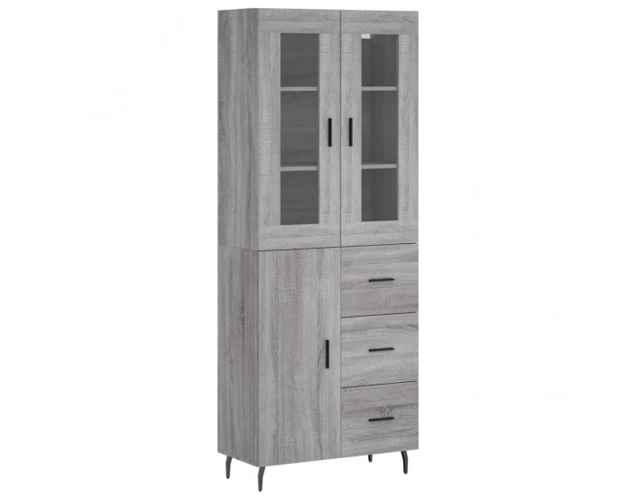 Sonata Dulap înalt, gri sonoma, 69,5x34x180 cm, lemn compozit