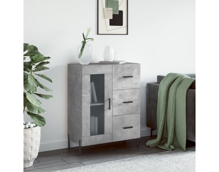 Sonata H Сайдборд, бетонно сив, 69,5x34x90 см, инженерно дърво