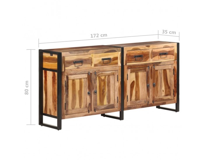 Sonata H Бюфет 172x35x80 см масивно акациево дърво с меден финиш