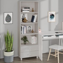 Sonata H Висок шкаф HAMAR, бял, 60x35x180 см, борово дърво масив - Corpuri, vitrine, biblioteci modulare