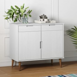 Sonata H Сайдборд MOLDE бял 90x40x80 см бор масив - Corpuri, vitrine, biblioteci modulare