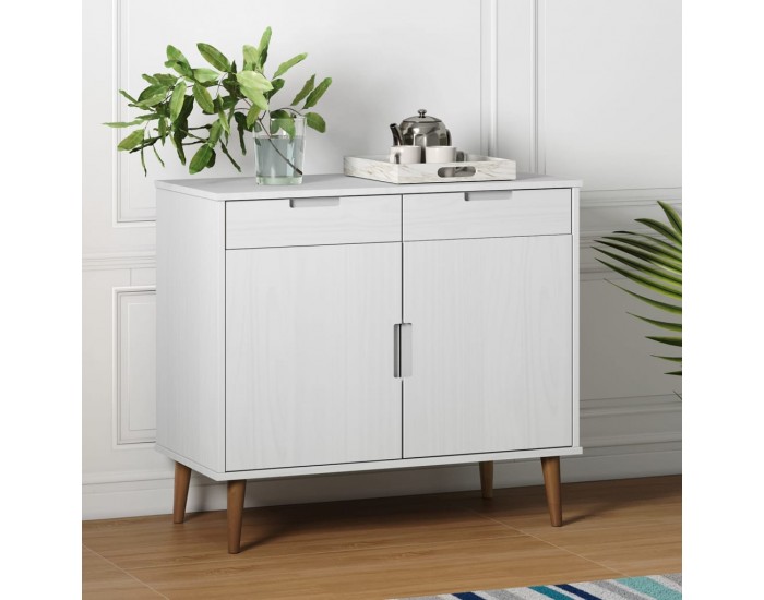 Sonata H Сайдборд MOLDE бял 90x40x80 см бор масив