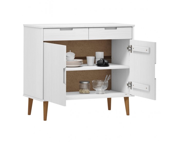 Sonata H Сайдборд MOLDE бял 90x40x80 см бор масив