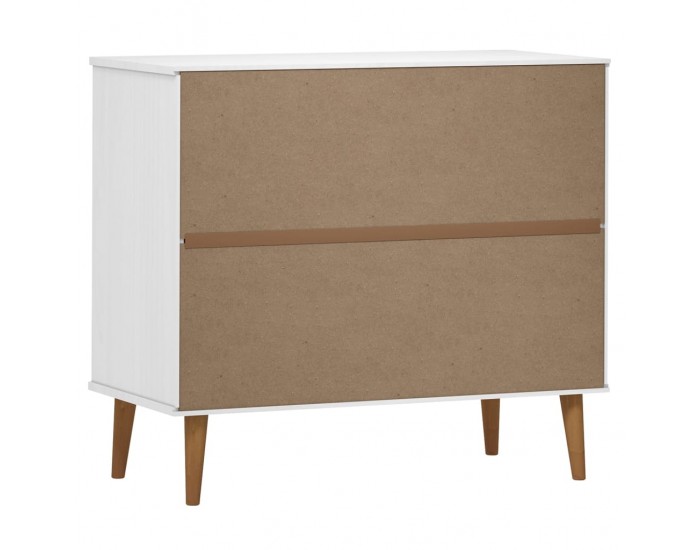 Sonata H Сайдборд MOLDE бял 90x40x80 см бор масив